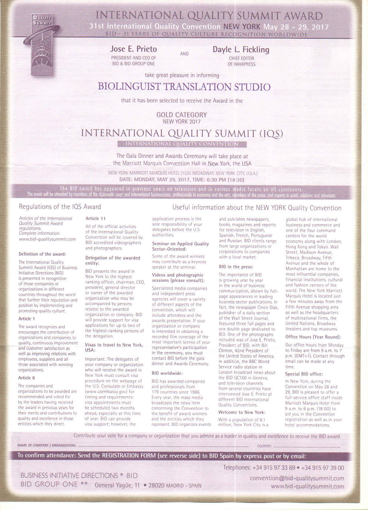 Business Initiative Directions Award